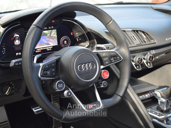 Audi R8 Spyder MAGNIFIQUE 52 FSI V10 PLUS 610ch S-TRONIC VALEUR NEUF 245Ke B&O MAGNETIC RIDE CARBONE INT EXT ECHAP SPORT CARPLAY CAMERA LASER - 26