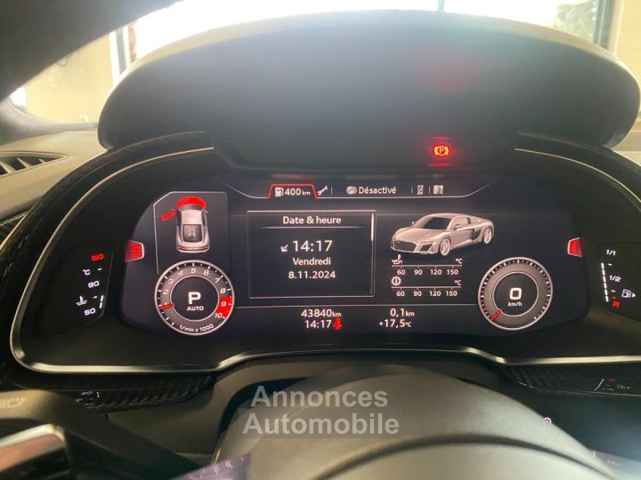 Audi R8 620 CV V10 Performance LOA 1 299 Euros Par mois Sièges Recaro Carbon Interieur et Moteur Gris Suzuka V 10 - 39