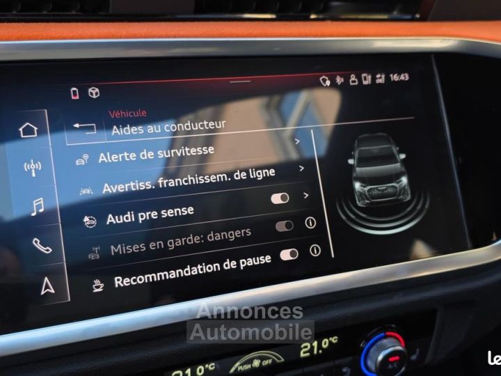 Audi Q3 Sportback 14 45 TFSIE 245 CH 150 PHEV HYBRID 13KWH S-LINE S-TRONIC BVA - 17