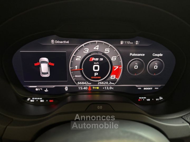 Audi RS3 SPORTBACK 25 TFSI 400 S tronic 7 Quattro / SUIVI COMPLET / VIDANGE PONT, BOITE, MOTEUR DE MARS 2025 - 25