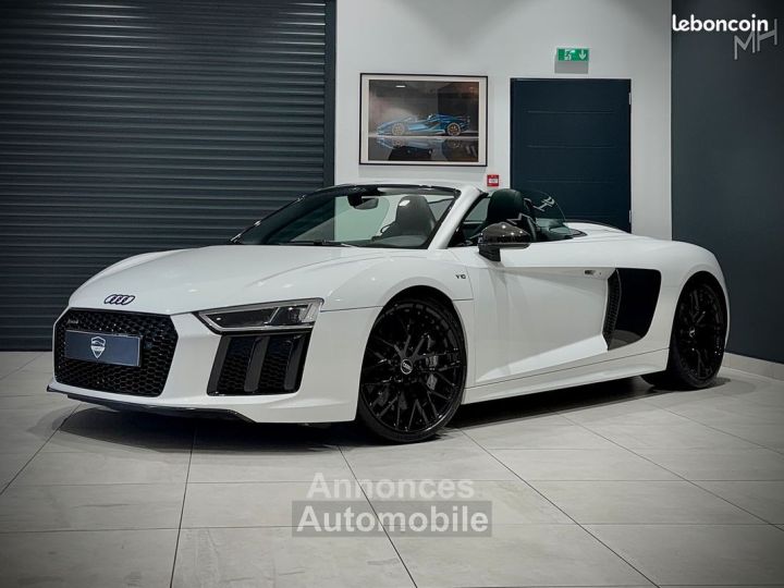 Audi R8 Spyder II FACELIFT 52 FSI V10 540 Ch QUATTRO S-TRONIC 7 PACK BLACK INT EXT CARBONE FEUX LAZER CÉRAMIQUE MAGNETIC RIDE B&O ECHAP SPORT FULL OPTION ÉTAT NEUF - 1