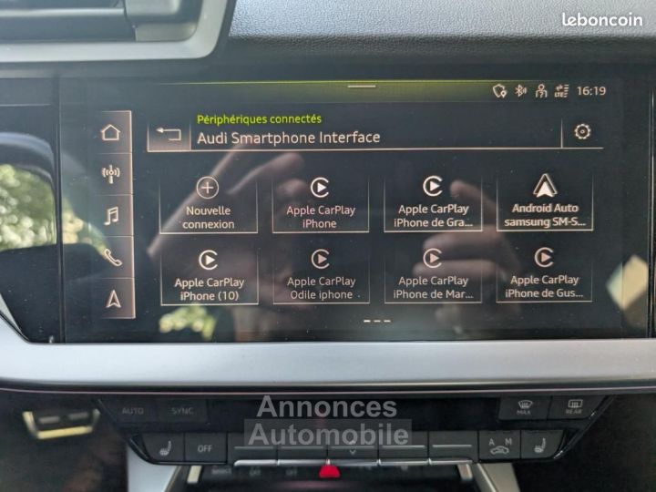 Audi A3 Sportback IV 35 TFSI 150CH MILD HYBRID S line tronic 7 MATRIX LED CUIR GRIS ORIGINE F - 20