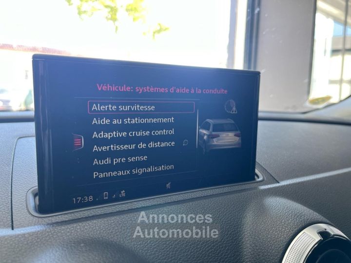 Audi A3 Sportback 40 e-tron 204 S tronic 6 Design Luxe SUIVI / VIRTUAL / ACC / SIEGES CHAUFFANTS / CHARGE A INDUCTION / RADARS AV  AR - 37