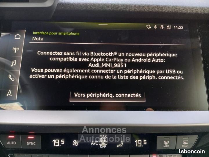 Audi A3 BERLINE 20 TDI 116ch S-TRONIC %2B4 Roues Hiver Attelage démontable Sièges AV Chauffants - 18