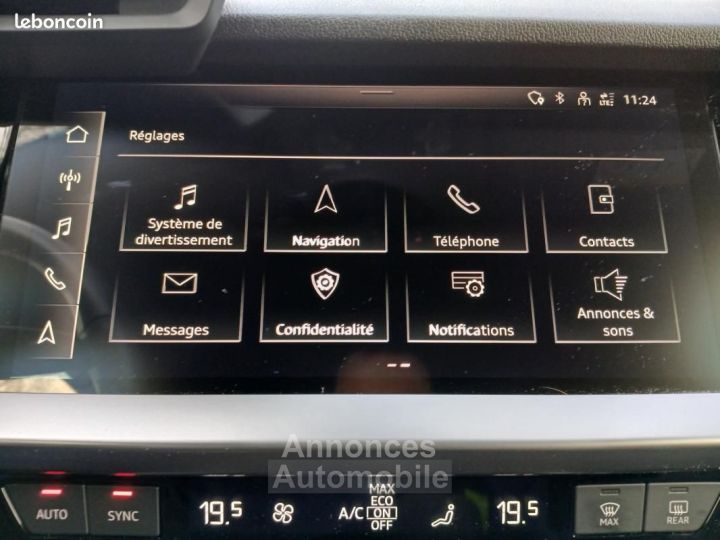 Audi A3 BERLINE 20 TDI 116ch S-TRONIC %2B4 Roues Hiver Attelage démontable Sièges AV Chauffants - 19