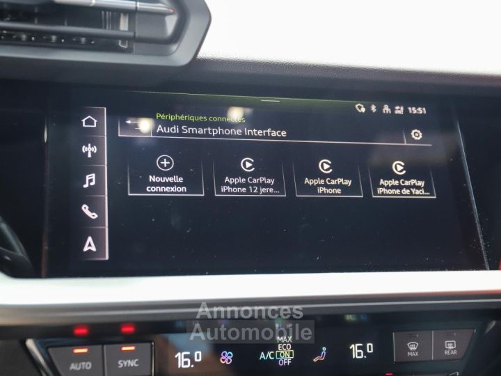 Audi A3 Sportback 15 35 TFSI 150 Business Line CUIR SIEGES ELECTRIQUES A MEMOIRE CHAUFFANTS - 12