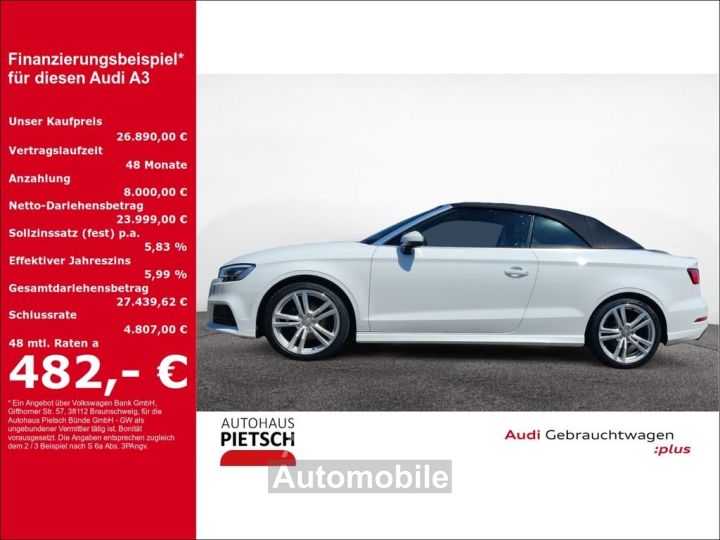 Audi A3 Cabriolet 14 TFSI S line LED ACC - 1
