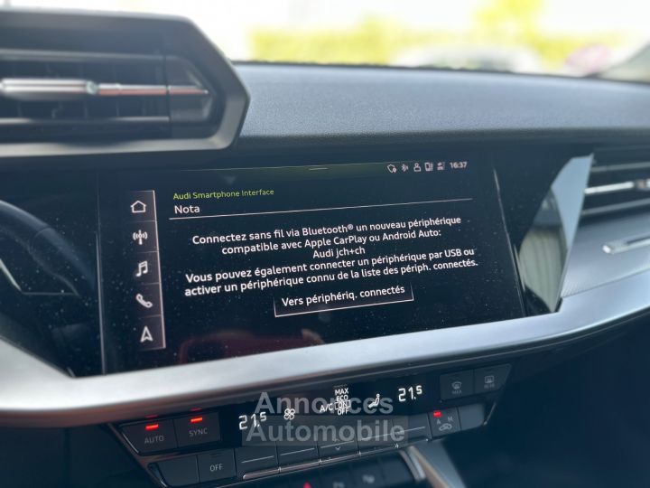 Audi A3 Sportback 35 TFSI Mild Hybrid 150 S tronic 7 Design Luxe CAM - SIÈGES ÉLEC - HAYON ÉLEC - SON BO - 36