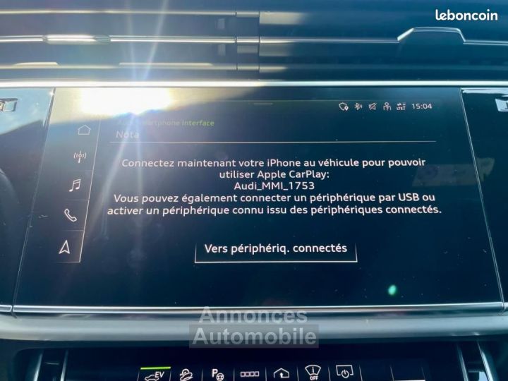 Audi Q8 30 55 TFSIE 381H 340ch HYBRID S-LINE QUATTRO TIPTRONIC BVA 1ère Main - 13