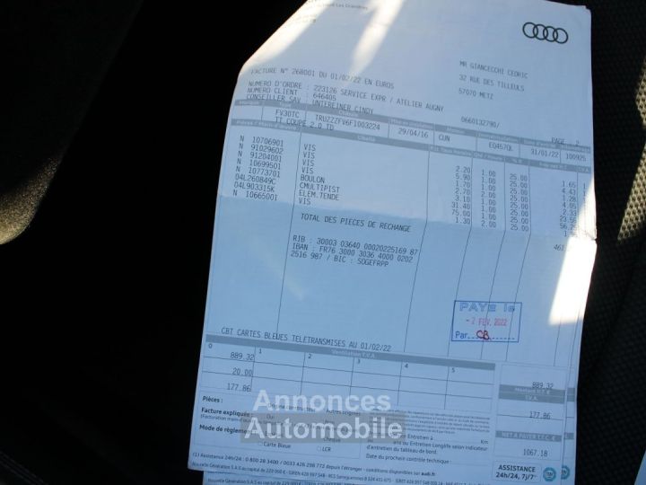 Audi TT COUPÉ S-LINE 2L TDI 184 ABS SPORT BOITE 6 GPS 3D RÉGULATEUR JANTES 18 BLUETOOTH - 15