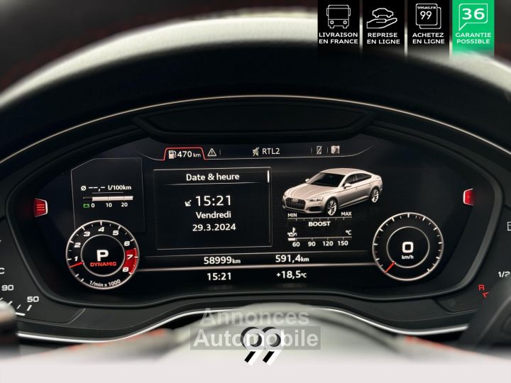 Audi S5 Sportback Matrix Nappa BO Carbon livraison LOA bitcoin - 15