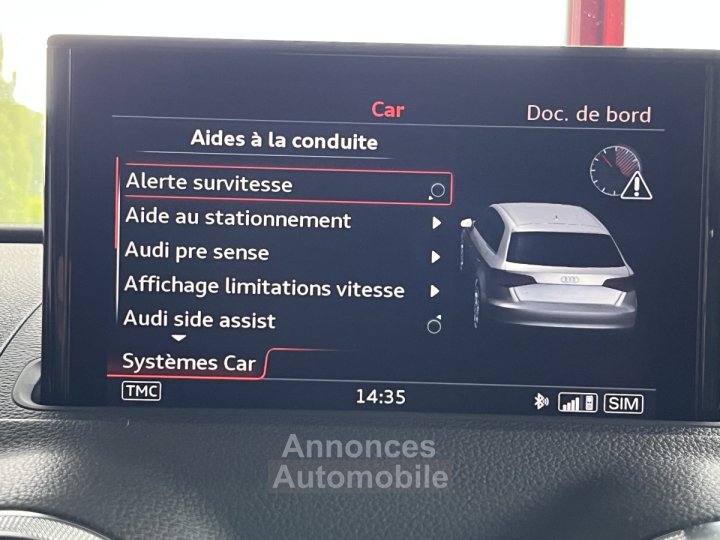Audi RS3 SPORTBACK 2,5 TFSI 367 S-TRONIC 7 QUATTRO TOIT PANORAMIQUE GPS CAMERA KEYLESS HIFI BANG&OLUFSEN - 11