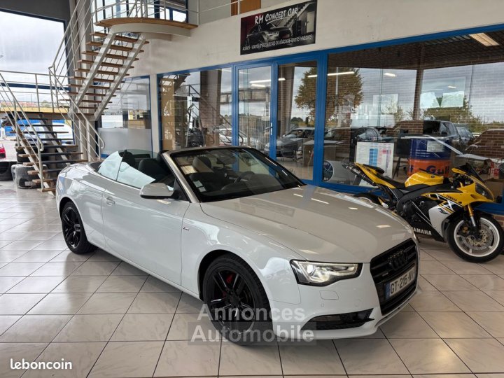 Audi A5 Cabriolet 30 V6 TDI S TRONIC QUATTRO 245CH LINE LED-GPS-CUIR ELECT-JANTES 18-ATTACHE REMORQUE - 1