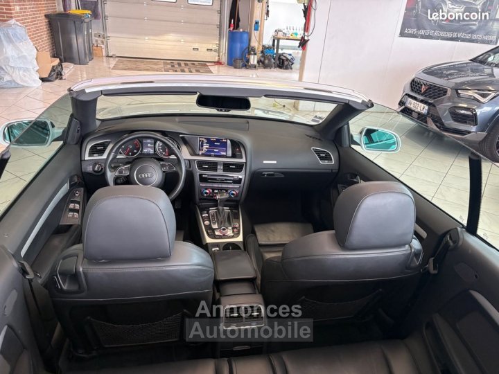 Audi A5 Cabriolet 30 V6 TDI S TRONIC QUATTRO 245CH LINE LED-GPS-CUIR ELECT-JANTES 18-ATTACHE REMORQUE - 10