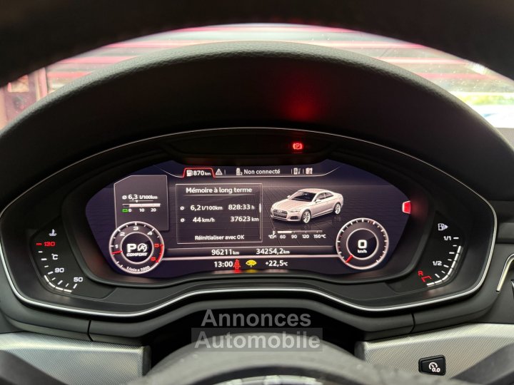 Audi A5 V6 30 TDI 218 cv S tronic 7 Quattro S Line / OFFRE SEPTEMBRE : -50% SUR GARANTIE / BANG OLUFSEN / CARPLAY - 18