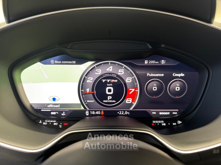Audi TT RS TTRS COUPE 25 TFSI DAZA S-TRONIC 7 BANGOLUFSEN - MATRIX - CAMERA - KEYLESS - INT CARBONE - PACK ASSIST ROUTE - SIEGES CHAUFFANTS - 15