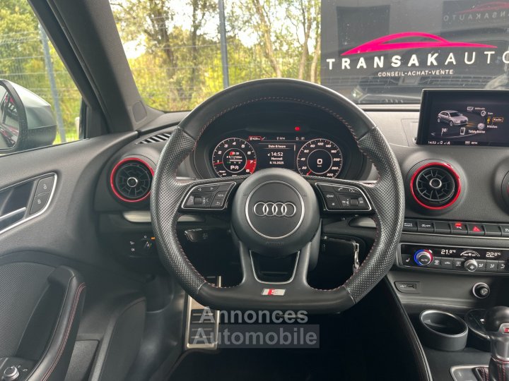 Audi S3 SPORTBACK 20 TFSI 310 S tronic 7 Quattro / Car Play / Toit Ouvrant / Origine France / Noir Panthère (Peinture Exclusive) / 5 Places - 24