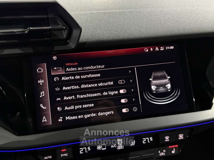 Audi A3 Sportback 30 TDi S Line Shadow Look 1e Main Neuf - 14