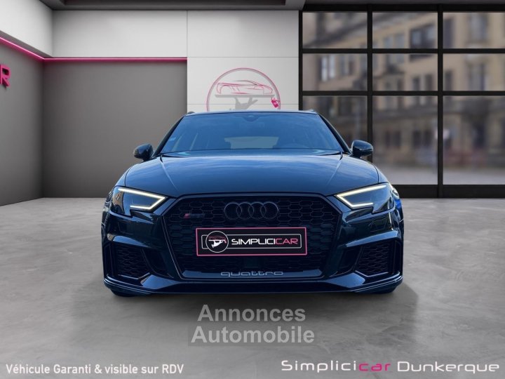Audi RS3 SPORTBACK DAZA Sportback Quattro 400ch S tronic 7 Garantie 12 Mois Toit Ouvrant Bang Olufsen Sièges Chauffants échappement RS - 6