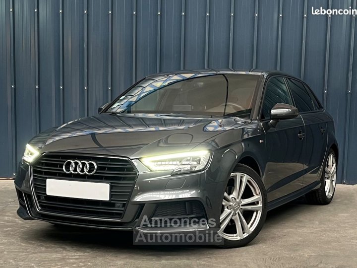 Audi A3 Sportback Série 3 Phase 2 35 15 TFSI 16V GPF S-Tronic7 S&S 150 cv Boîte auto Camera arrière Semi cuir Climatisation be zone Full Black Garantie 1 an - 1
