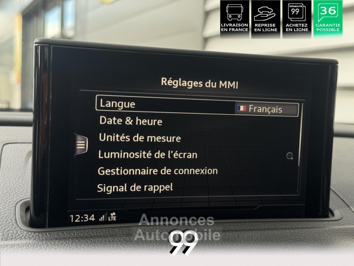 Audi RS3 SportBack 25  - 400 - BV S-tronic 8V2 SPORTBACK  TO - Bang & Olufsen LIVRAISON REPRISE - 19