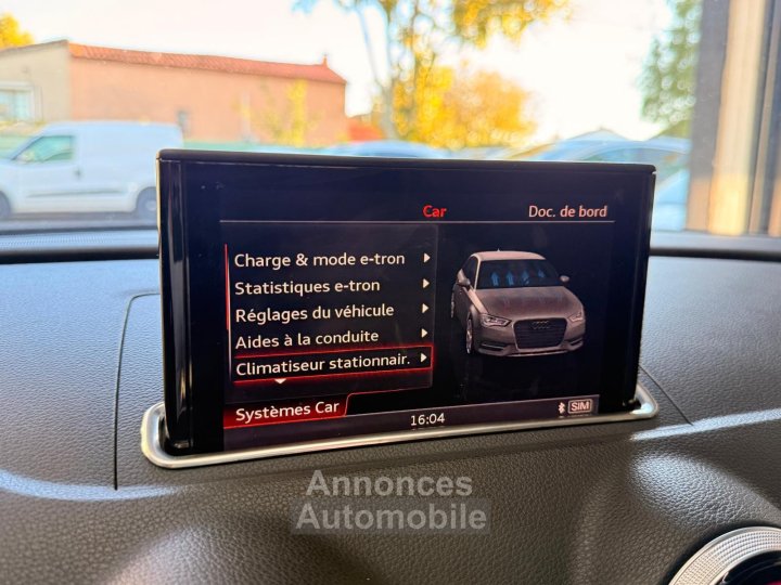 Audi A3 Sportback 14 TFSI e-tron 204 Ambition Luxe S tronic 6 / SUIVIE COMPLET / TOIT OUVRANT / LED / SIEGES ELEC / PACK HIVER - 19