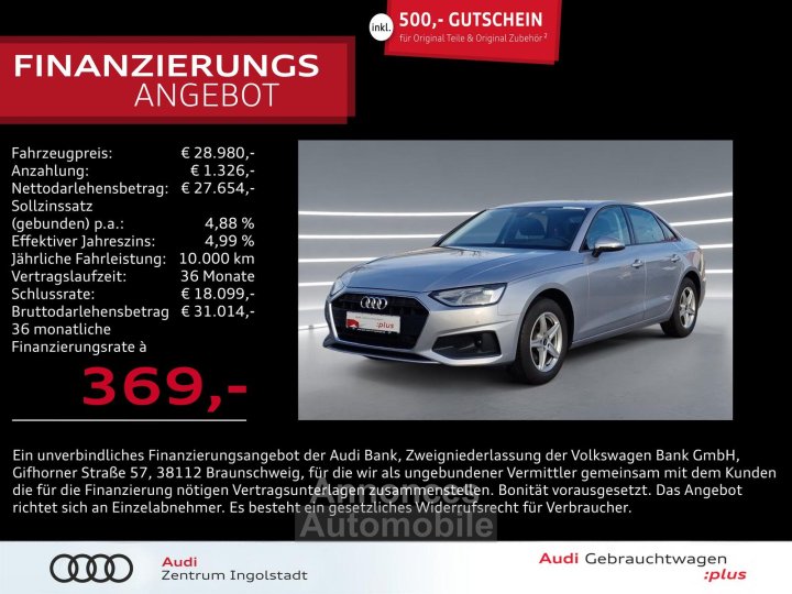 Audi A4 Limousine 35 TDI S tronic NAVI Kamera virtual - 1