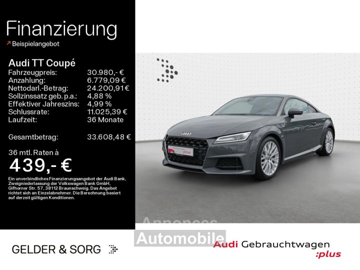 Audi TT Coup&eacute; 40 TFSI S line Navi*virtual*DSP* - 1
