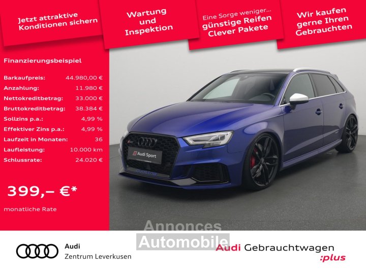 Audi RS3 PANO SHZ MATRIX ACC B&O INDIVIDUAL RAUTE - 1