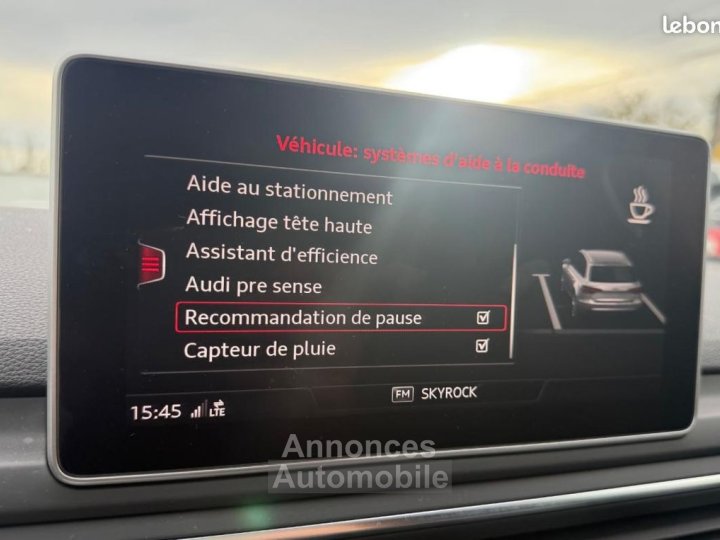 Audi A4 20 TDI 190 ch S-LINE QUATTRO ORIGINE FRANCE + AFFICHAGE TETE HAUTE VIRTUAL COCKPIT - 29