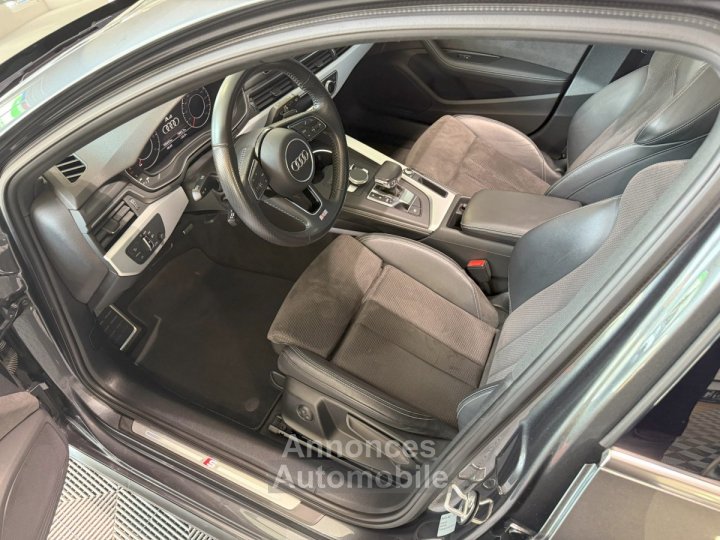 Audi A4 Avant S-Line 40 TDI 190 GPS BVA Virtual TO Cam&eacute;ra Attelage Cuir Alcantara pr&eacute; sense regulateur Clim tri LED Hayon Car Play JA 19 - 14
