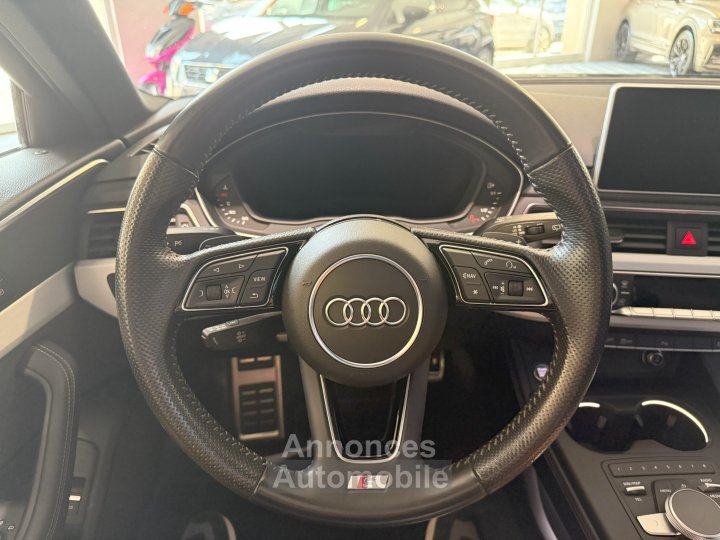 Audi A4 Avant S-Line 40 TDI 190 GPS BVA Virtual TO Cam&eacute;ra Attelage Cuir Alcantara pr&eacute; sense regulateur Clim tri LED Hayon Car Play JA 19 - 18