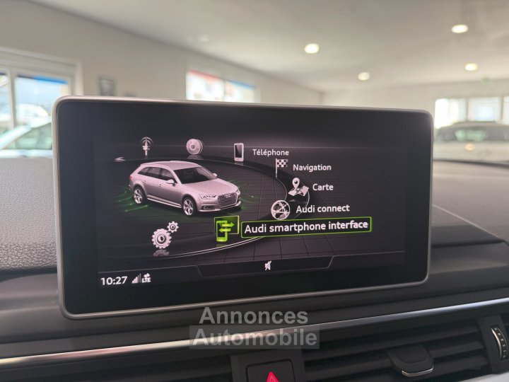 Audi A4 Avant S-Line 40 TDI 190 GPS BVA Virtual TO Cam&eacute;ra Attelage Cuir Alcantara pr&eacute; sense regulateur Clim tri LED Hayon Car Play JA 19 - 22