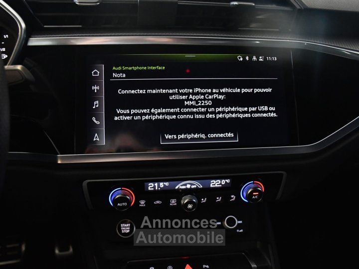 Audi Q3 Sportback S-Line 35 TDI 150 S-Tronic GPS Virtual Hayon Pré Sense Car Play Caméra Lane Efficience JA 19 - 23