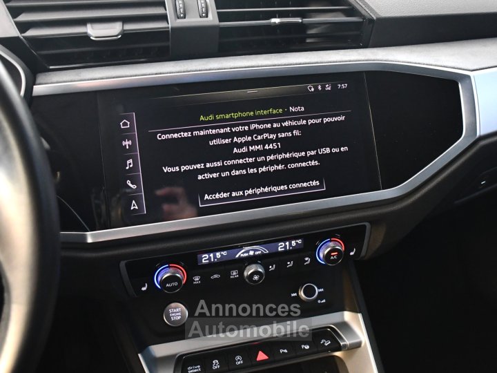Audi Q3 Sportback S-Line Design Luxe 35 TDI 150 S-Tronic GPS Vebasto Virtuyal Hayon Attelage LED Caméra ACC Pré Sense JA 19 - 27