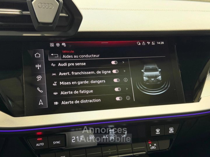 Audi A3 IV (2) Berline 15 35 TFSI Mild Hybrid 150 S Line S Tronic 7 1° Main FR Options%2B%2B%2B a - 29