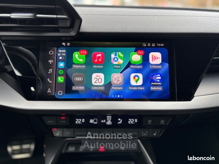 Audi A3 35 s line berline 15 tfsi 150ch mhev hybrid s-tronic toit ouvrant sieges chauffants - 10