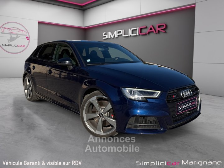 Audi S3 SPORTBACK 20 TFSI 310 S tronic 7 Quattro si&egrave;ge chauffant/cobra bang olufsen toit ouvrant r&eacute;gulateur full entretien garantie 12 mois - 1