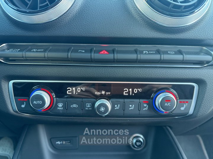 Audi S3 SPORTBACK 20 TFSI 310 S tronic 7 Quattro si&egrave;ge chauffant/cobra bang olufsen toit ouvrant r&eacute;gulateur full entretien garantie 12 mois - 17