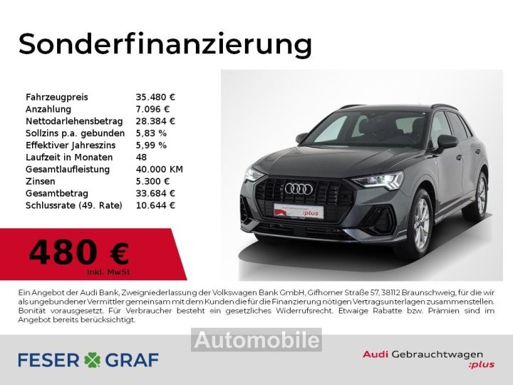 Audi Q3 S line 35 TFSI S tronic LED/ Navi Plus/ R&uuml;ckf - 1