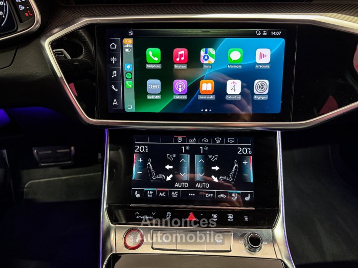 Audi RS6 AVANT C8 4,0 V8 TFSI 600CH QUATTRO TIPTRONIC - IMMAT FRANCAISE - SUIVI - CERAMIQUES - TOIT OUVRANT - BO - SOFT CLOSE - GARANTIE - 15