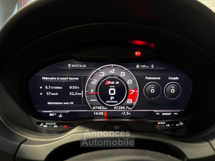 Audi RS3 SPORTBACK 25 TFSI 400 S tronic 7 Quattro - parfait &eacute;tat - entretien full - toit ouvrant - nombreuses options - 21