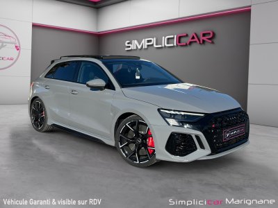 Audi RS3 SPORTBACK 25 TFSI 400 S tronic 7 Quattro IMMAT FR GRIS NARDO FREINS CERAMIQUE TOIT OUVRANT BANGOLUFSEN BECQUET CARBONE GARANTIE 12 MOIS   - 1