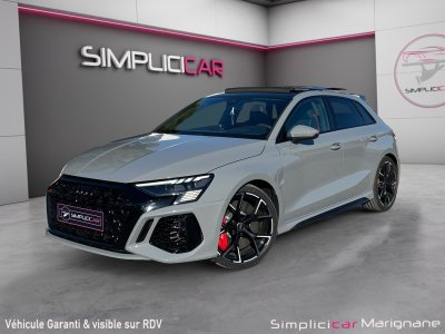 Audi RS3 SPORTBACK 25 TFSI 400 S tronic 7 Quattro IMMAT FR GRIS NARDO FREINS CERAMIQUE TOIT OUVRANT BANGOLUFSEN BECQUET CARBONE GARANTIE 12 MOIS   - 5