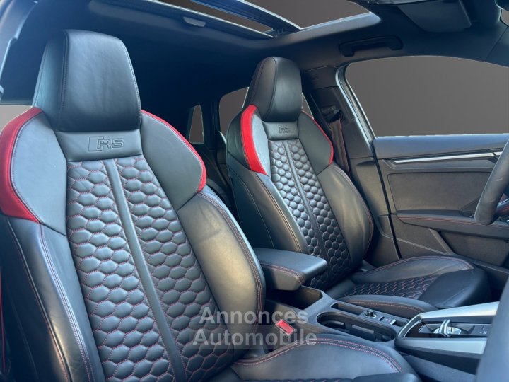 Audi RS3 SPORTBACK 25 TFSI 400 S tronic 7 Quattro IMMAT FR GRIS NARDO FREINS CERAMIQUE TOIT OUVRANT BANGOLUFSEN BECQUET CARBONE GARANTIE 12 MOIS - 11