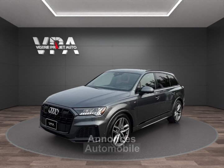 Audi Q7 Technik S Line &bull; 55 TFSI-E 30 V6 380ch &bull; 7 places &bull; Cam&eacute;ra 360&deg; &bull; B&amp;O &bull; Toit panoramique &bull; Si&egrave;ges ventil&eacute;s &bull; Affichage t&ecirc;te haute - 1