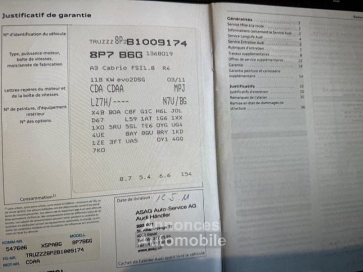 Audi A3 CABRIOLET 18 TFSI 160CH AMBITION S TRONIC 7 - 12