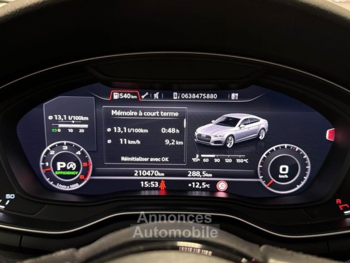 Audi A5 Sportback 30 50 tdi 286 ch s-line int-avus ext Quattro tiptronic + toit ouvrant pano son b-o - 12