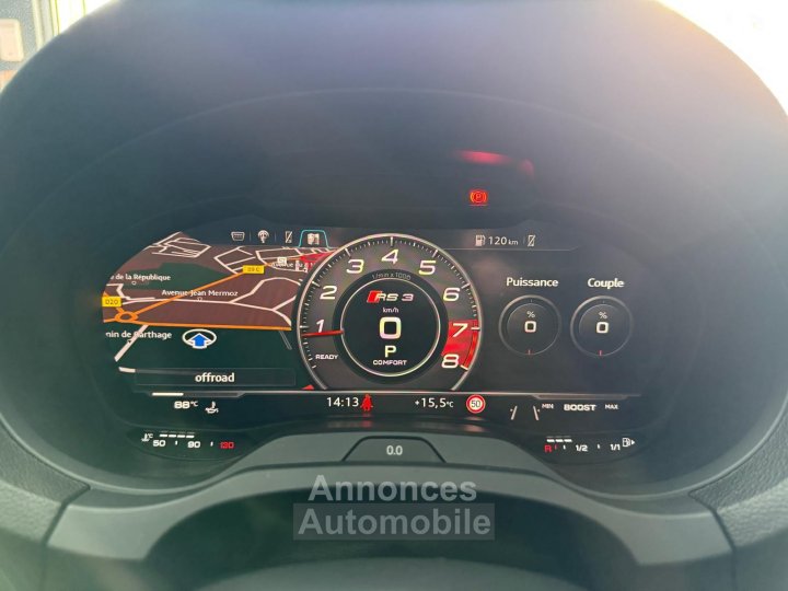 Audi RS3 SPORTBACK 25 TFSI 400 S tronic 7 Quattro / CARNET COMPLET / SIEGES RS / BO / COCKPIT / ACC - 17