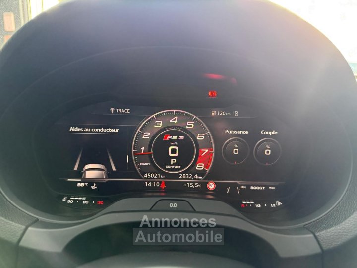 Audi RS3 SPORTBACK 25 TFSI 400 S tronic 7 Quattro / CARNET COMPLET / SIEGES RS / BO / COCKPIT / ACC - 26